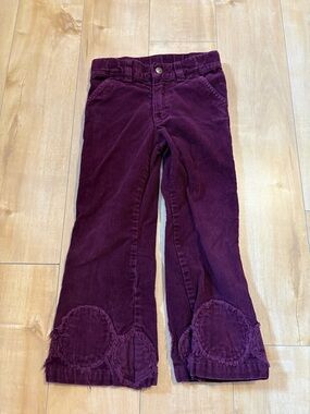 Girls Corduroy Flare Pants in Deep Plum